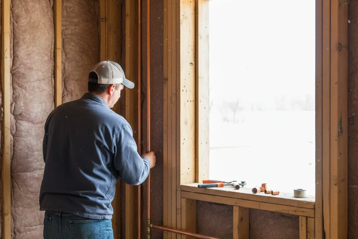 Licensed plumber running new copper supply lines in a East Haven home